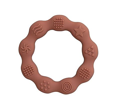 Boppabug | Baby Teething Ring | Sensory Teether Toy | Safe Silicone Teething Bracelet (Pumpkin) | Amazon (US)