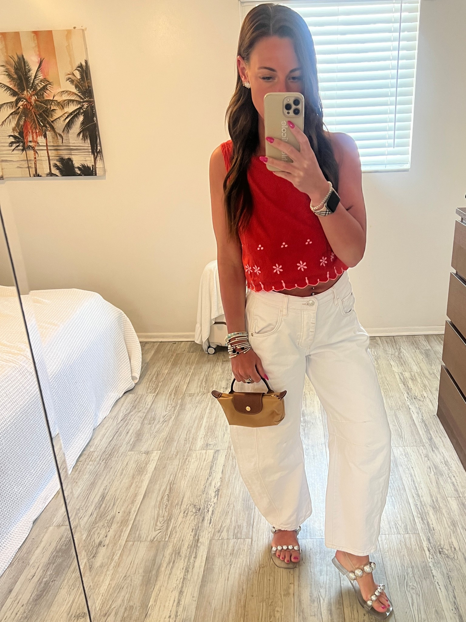 Obsessed with there barrel jeans! Size 26 fit a bit tighter than the black wash! Paired it with this cutest tie back tank.
 #summer #jeans #fp 

#LTKStyleTip #LTKPetite #LTKTravel