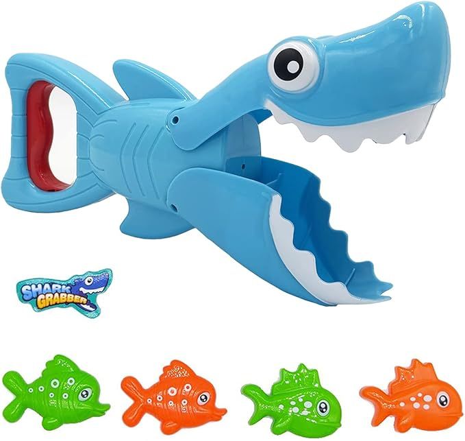 2023 Upgraded Shark Bath Toys Baby Pool Bathtub Toys Shark Grabber with Teeth Biting Action Inclu... | Amazon (US)