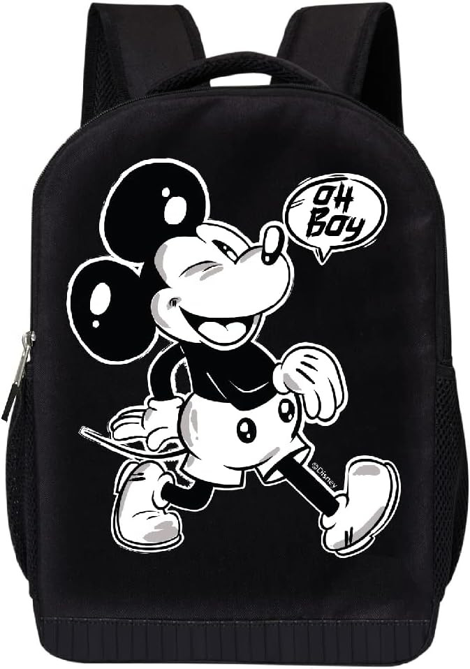 Disney Mickey Mouse Black Backpack for Kids and Adults - 17 Inch Air Mesh Padded Knapsack for Sch... | Amazon (US)