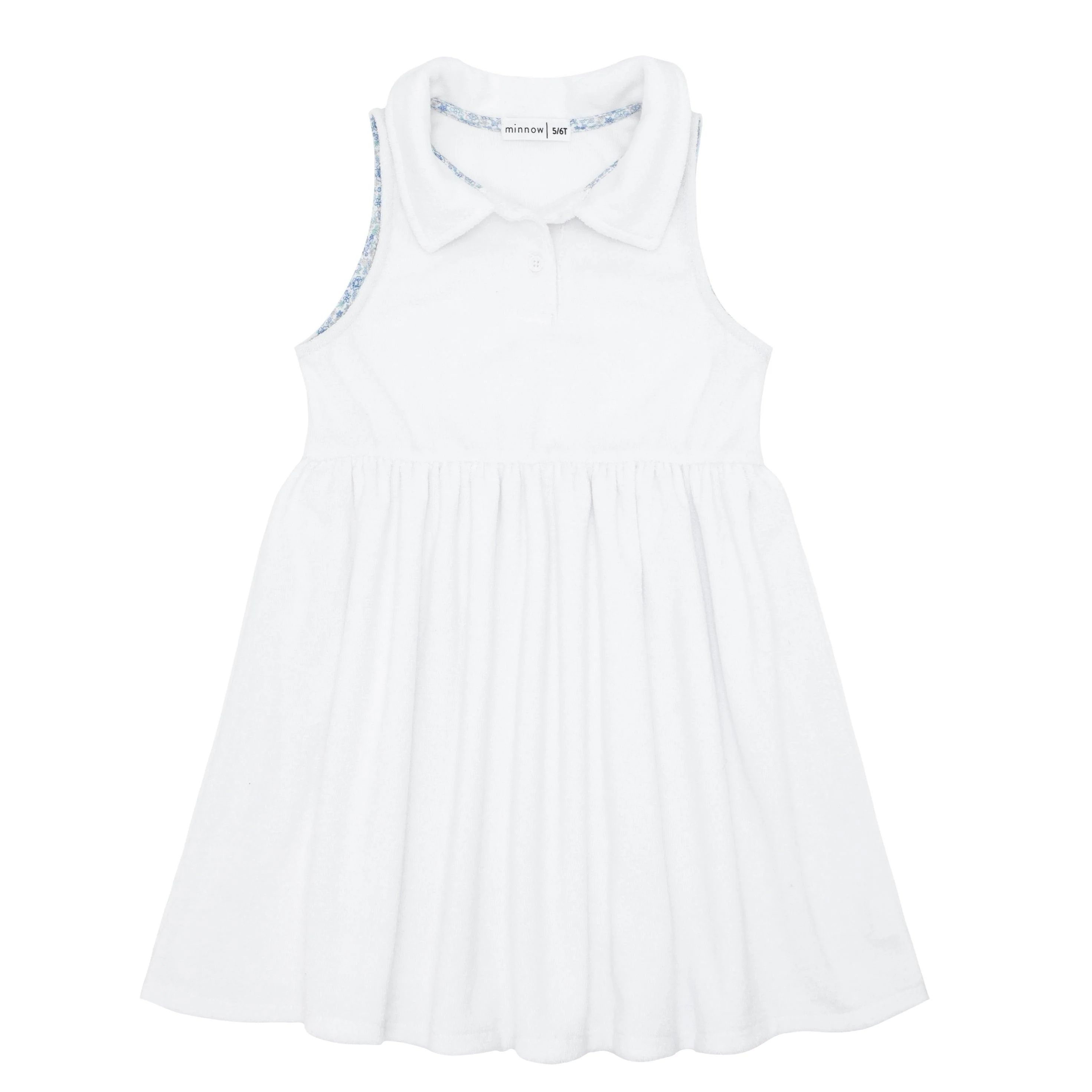 girls white french terry tennis dress | minnow