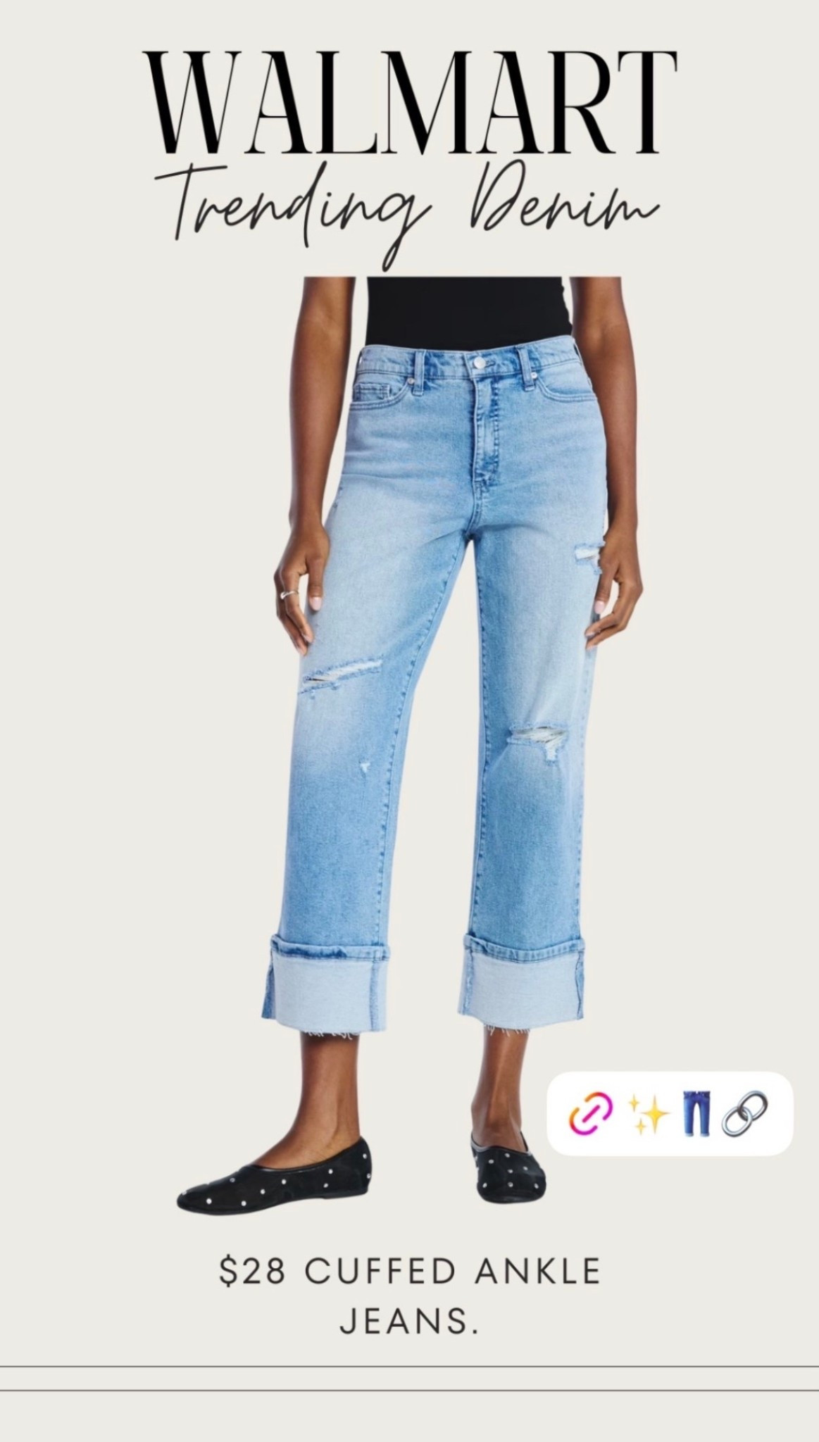 🤍 You’re joking!! These Walmart cuffed jeans are under $30 🤯 they’re giving designer vibes! 

#LTKootd #LTKspringtrends