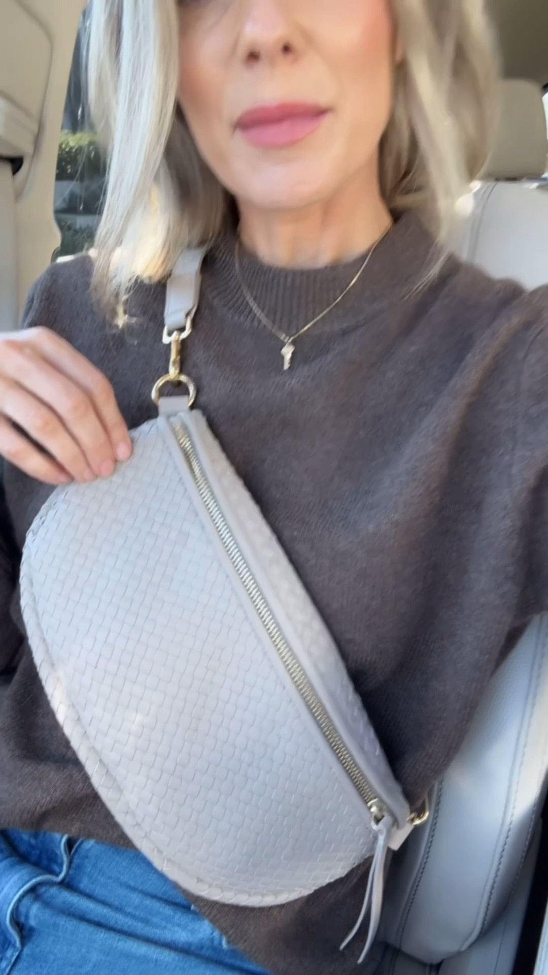 This entire outfit is one of my absolute favorites. The bag looks designer and the quality is incredible. But it’s under $100. And it won’t be one of those bags that sits in your closet. This is an everyday bag for me. And I love that it’s hands free. I have it in both the taupe and the cognac. 

And my sweater is gorgeous!!! Truly you will love it so very much. I have both the brown and the teak colors in size small. I’m wearing the brown in this video. 

And the jeans are only $50 and looks sooooo nice. I feel like stretching jeans can look cheap and these don’t AT ALL! They look high end and are so comfy. You’ll love. I’m wearing a size 27. 

@onequince #QuincePartner 


#LTKTravel #LTKFindsUnder100 #LTKmomlife