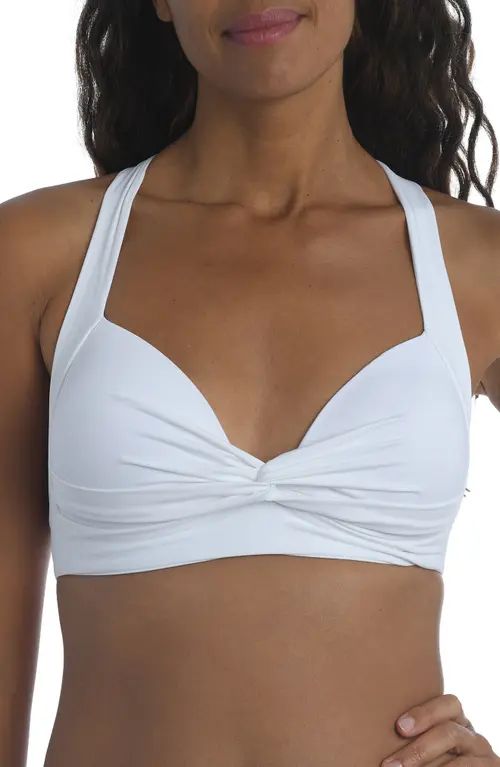 La Blanca Keyhole Banded Bikini Top in White at Nordstrom, Size 14 | Nordstrom