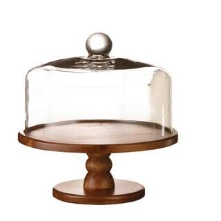 American Atelier 9 in. D x 10.25 in. H Clear Madera Pedestal Cake Plate 212767 - The Home Depot | The Home Depot