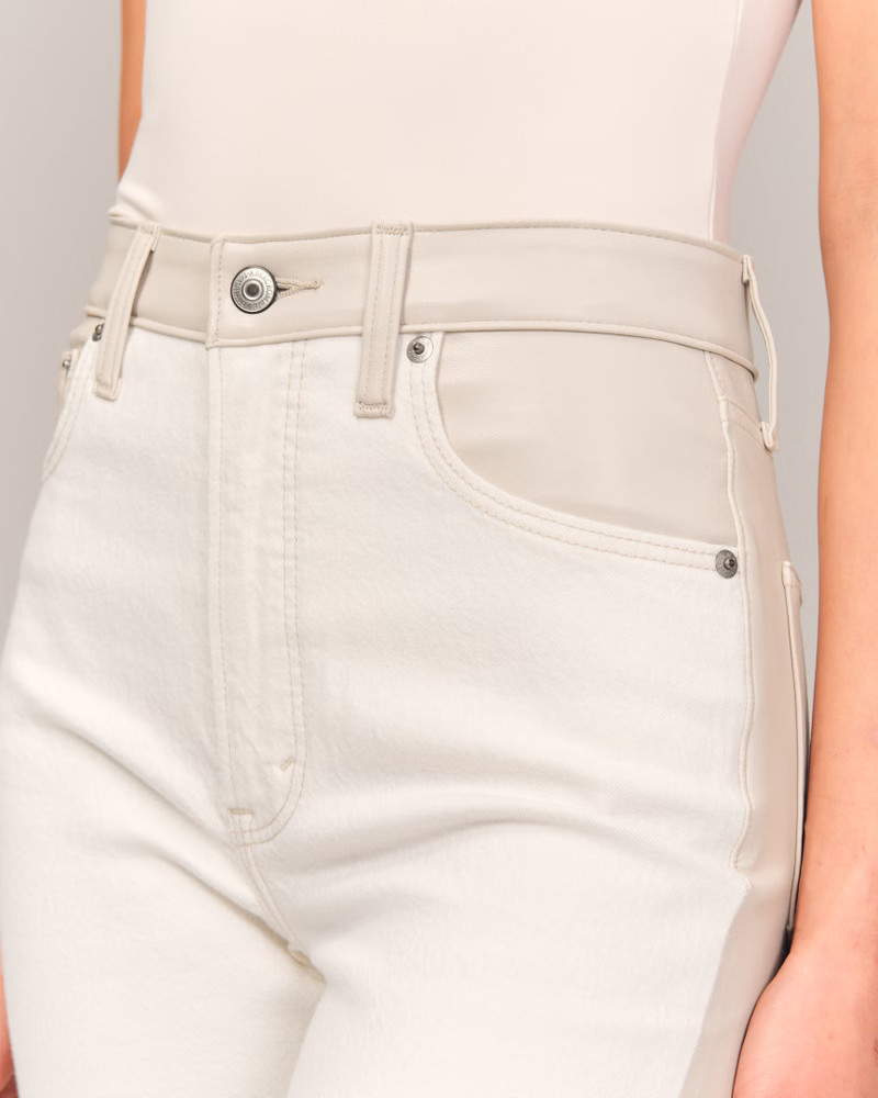 Women's Mixed Fabric Ultra High Rise 90s Slim Straight Jean | Women's Clearance | Abercrombie.com | Abercrombie & Fitch (US)