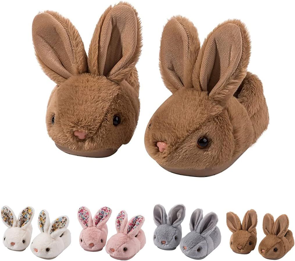 Toddler Slippers Boy and Girl Bunny Slippers Plush Cute Non-Slip Warm Winter Shoes, Suitable for ... | Amazon (US)