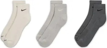 Dri-FIT Everyday Plus 3-Pack Cushioned Training Ankle Socks | Nordstrom