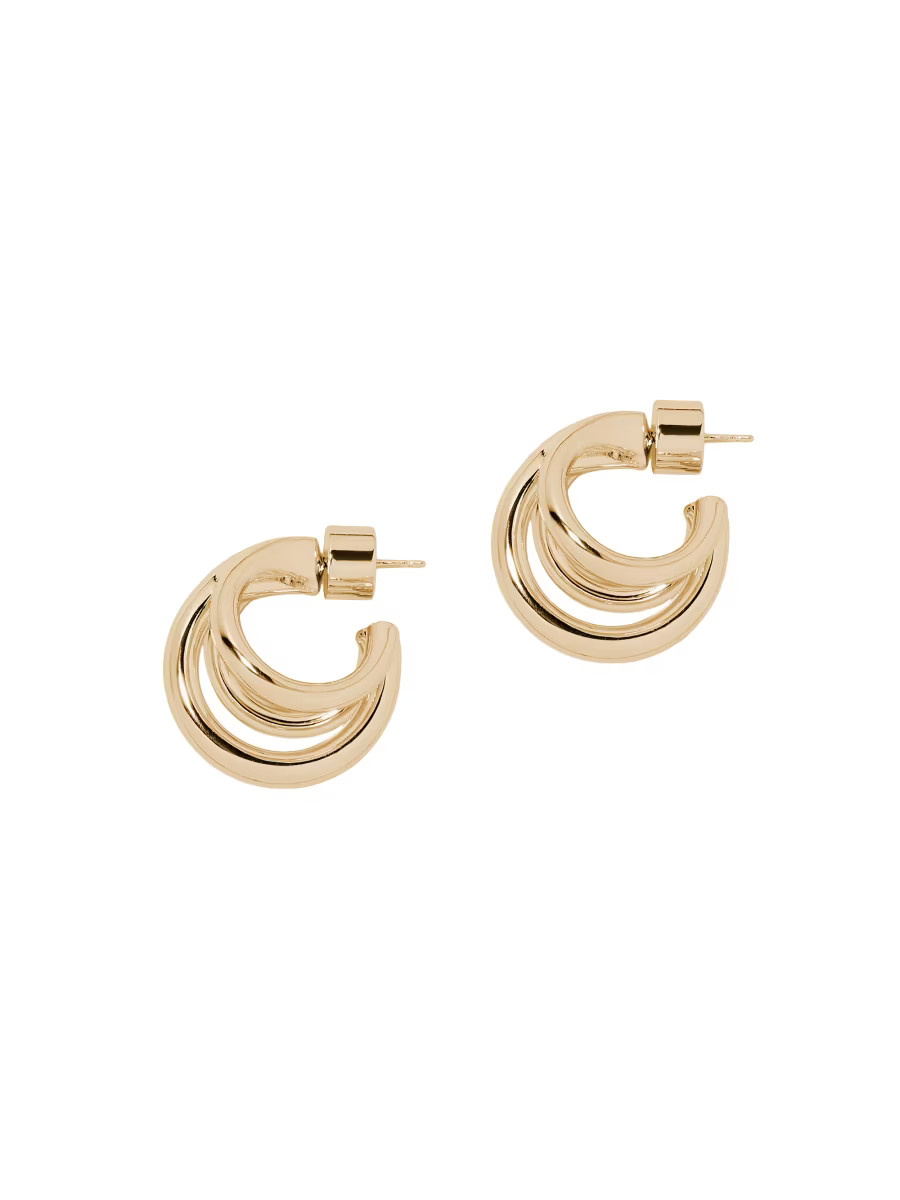 Triple Lilly 10K-Gold-Plated Huggie Earrings | Saks Fifth Avenue