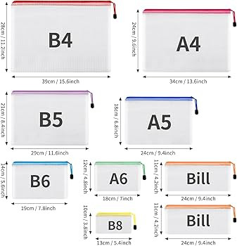 EOOUT 30pcs Mesh Zipper Pouch Bags, 8 Sizes Plastic Zipper Bags, 8 Colors Waterproof Zipper Pouch... | Amazon (US)