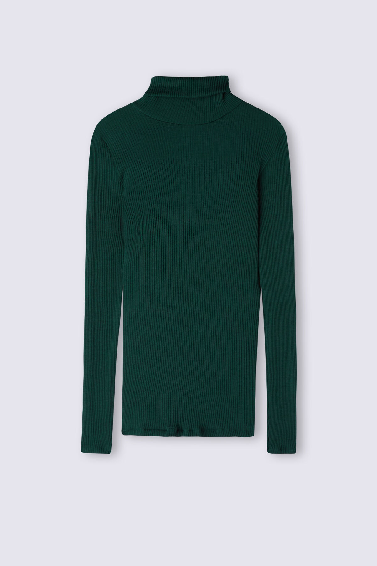 Wool & Cotton Long Sleeve High Collar Top | Intimissimi (US)