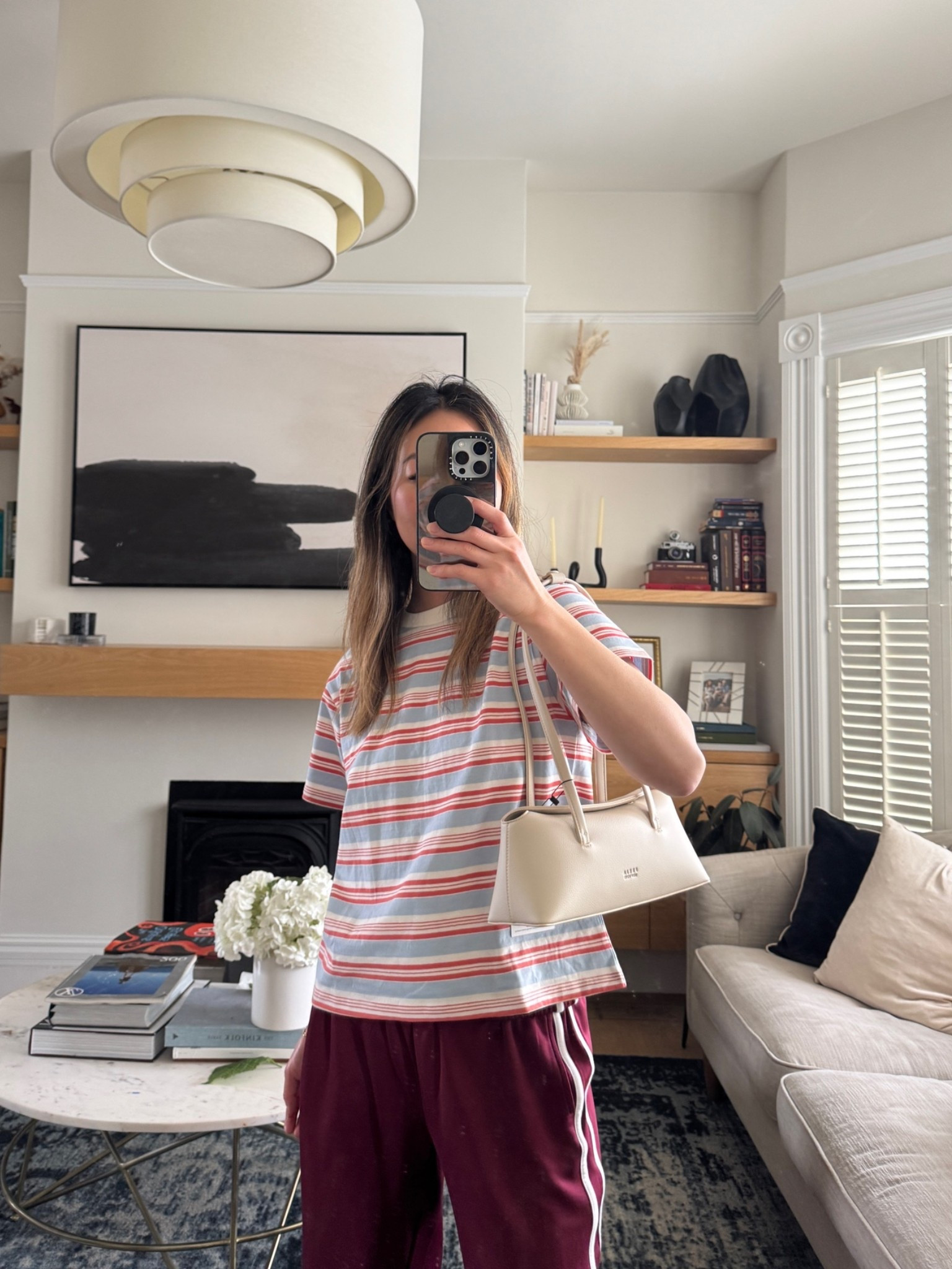 Wearing size XS in the shirt