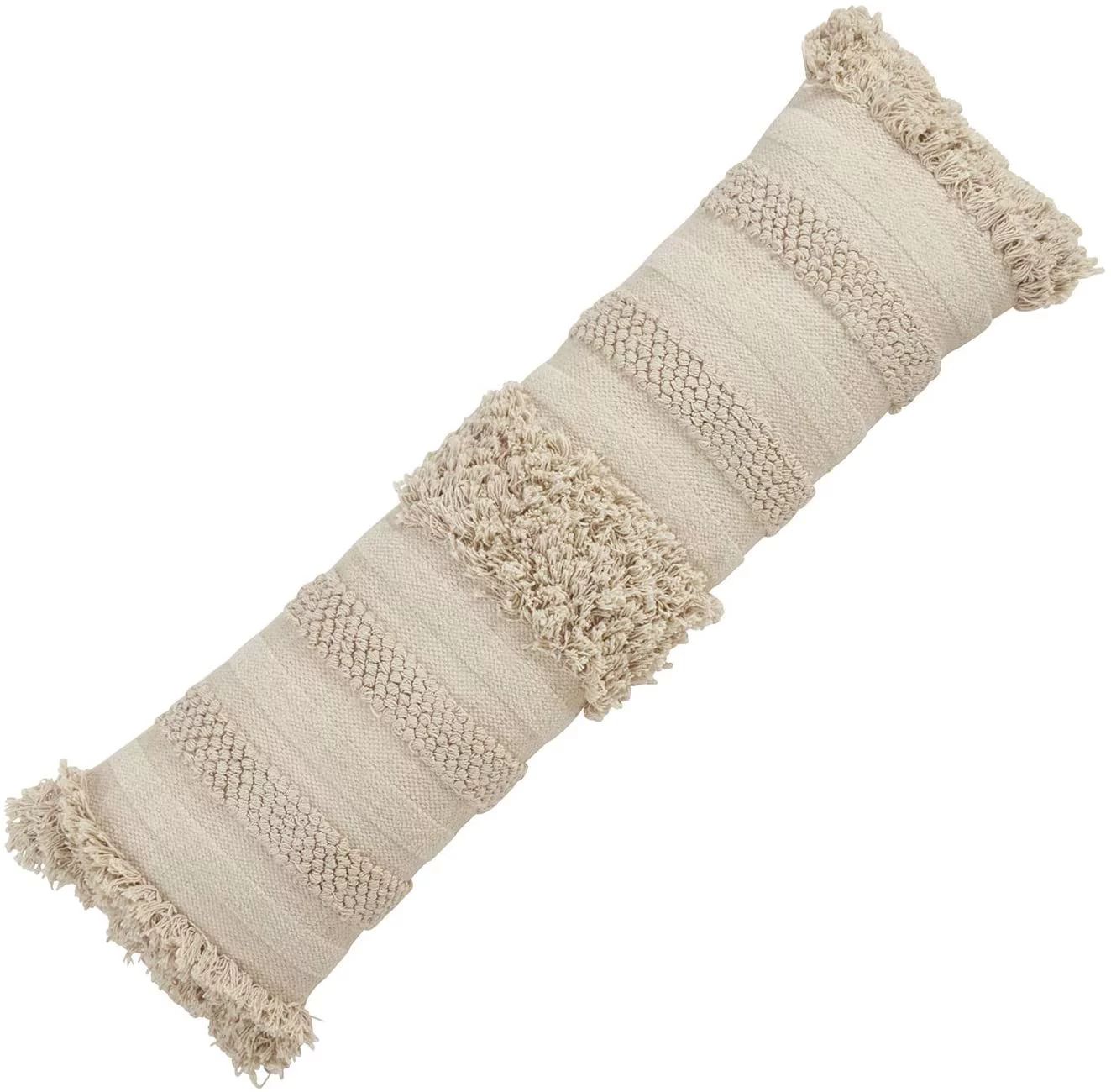 Fennco Styles Bohemian Fringe Stripe 12 x 20 Inch 100% Pure Cotton Decorative Throw Pillow with C... | Walmart (US)
