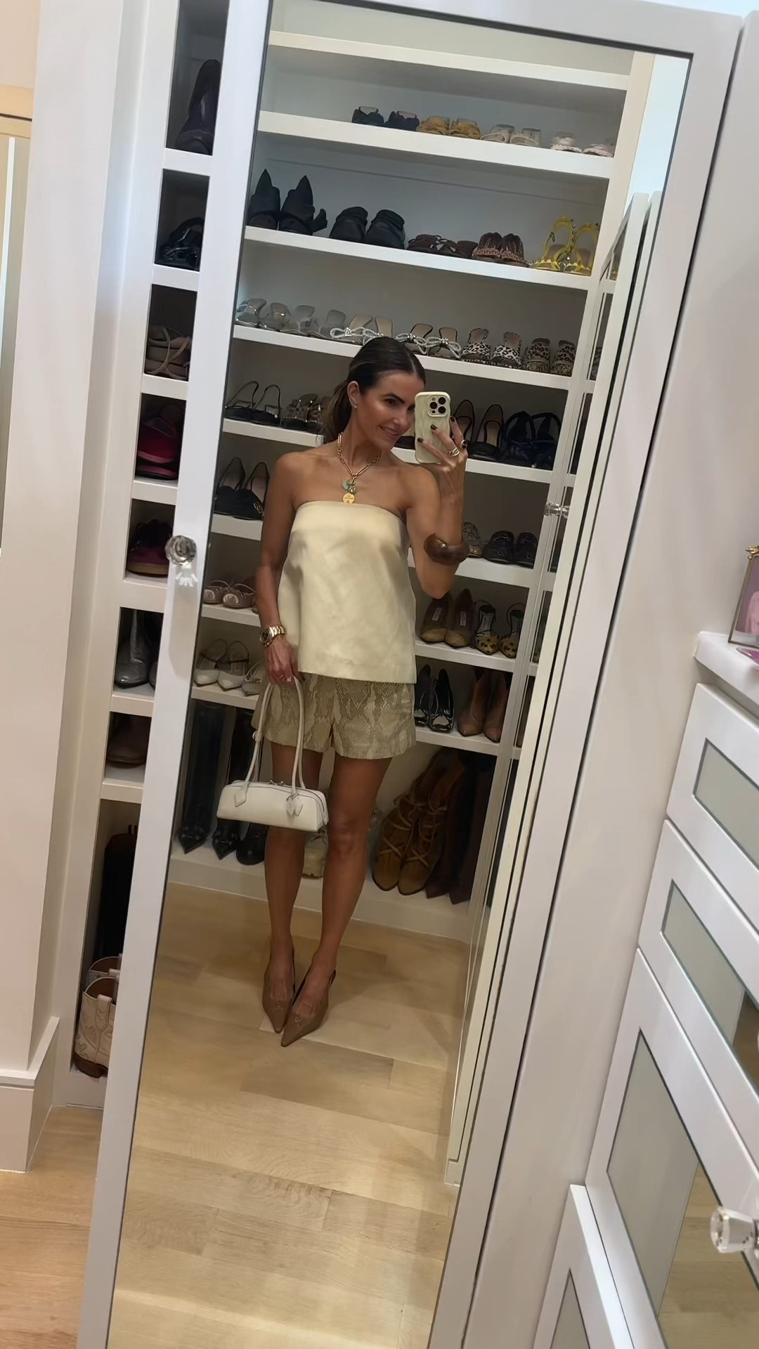 off to celebrate a gno for a dear friends bday heading back to @normsnsjapanese again✨

shop this gorgeous top by one of my fav brands (that also has a matching skirt) runs tts 

+ my shorts are old but i’ve linked all my fall must-have shorts below that you will love! 

+ my go-to bag, bangle & heels too!

#LTKWorkwear #LTKStyleTip #LTKShoeCrush