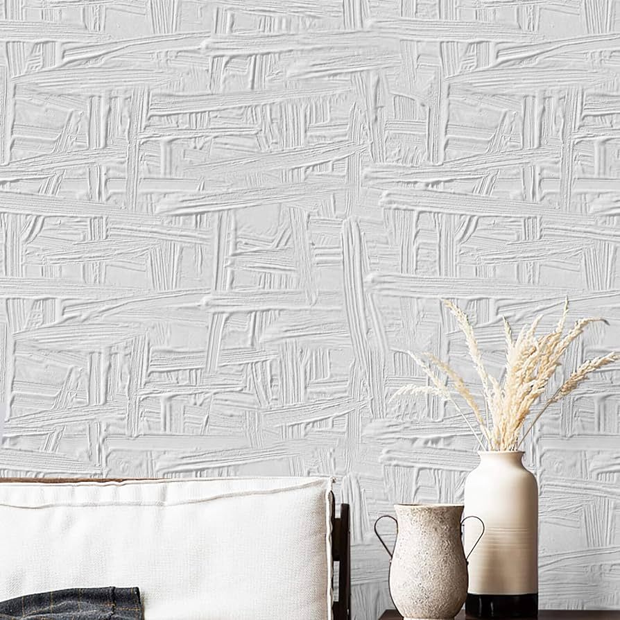 Heroad Brand 15.5"x78.7" White Cement Wallpaper Distress Frosted Peel and Stick Wallpaper Vintage... | Amazon (US)