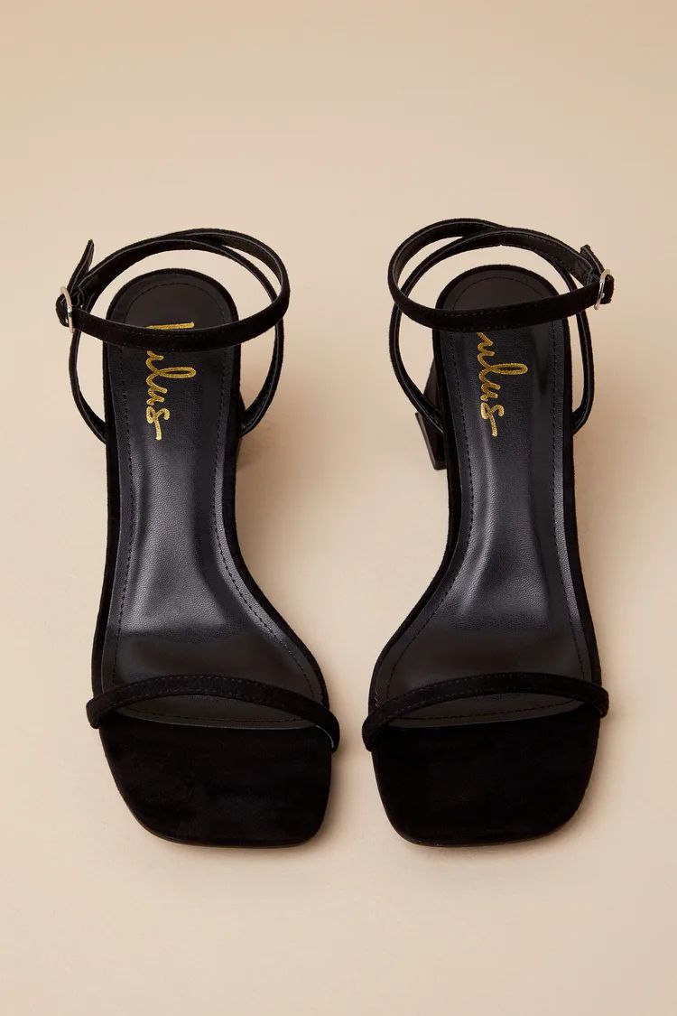 Sedna Black Suede Ankle Strap High Heel Sandals | Lulus