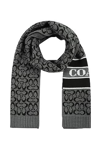 Coach Women's Signature C Logo Knit Scarf, Black, One Size | Amazon (US)