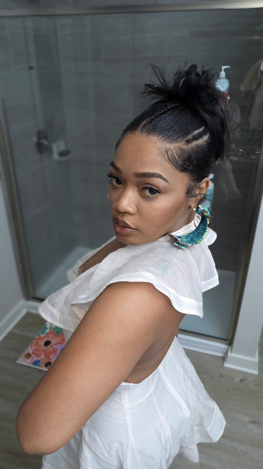 The outfit starts in the bathroom 🥰

Earrings are by LDY.Luck on insta!