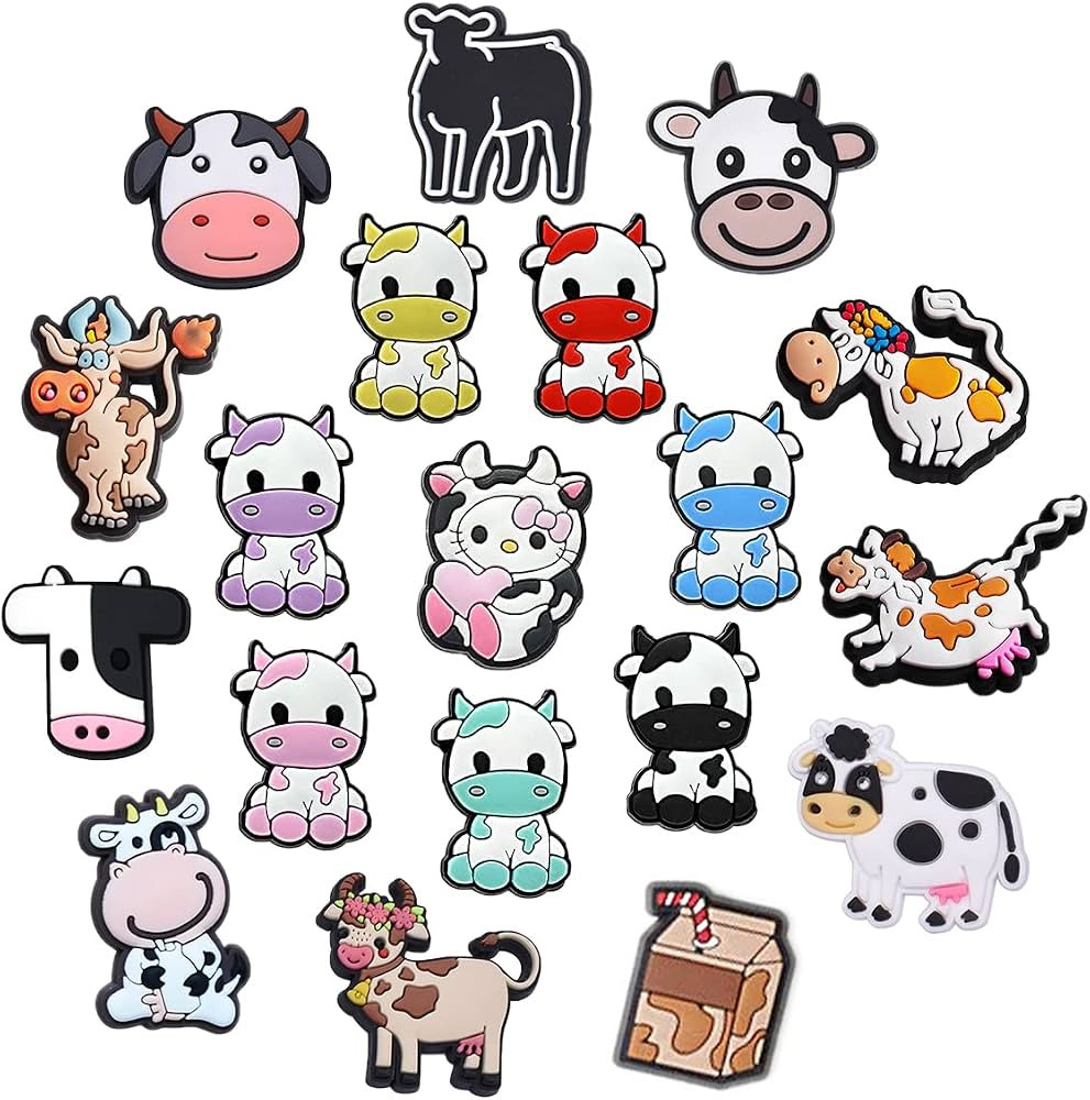 Cow Croc Charms 19PCS Farm Animal Shoes Decoration Charms for Clog Decoration Grange Sandals Acce... | Amazon (US)