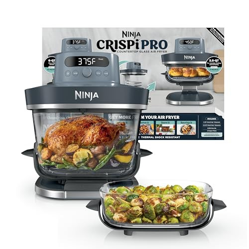 Ninja Crispi Pro 6-in-1 Glass Air Fryer | With Nontoxic, 6qt & 2.5qt Containers & Lids | Microwav... | Amazon (US)