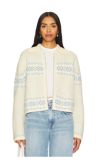 Kerra Fairisle Jacket in Cream & Blue Multi | Revolve Clothing (Global)