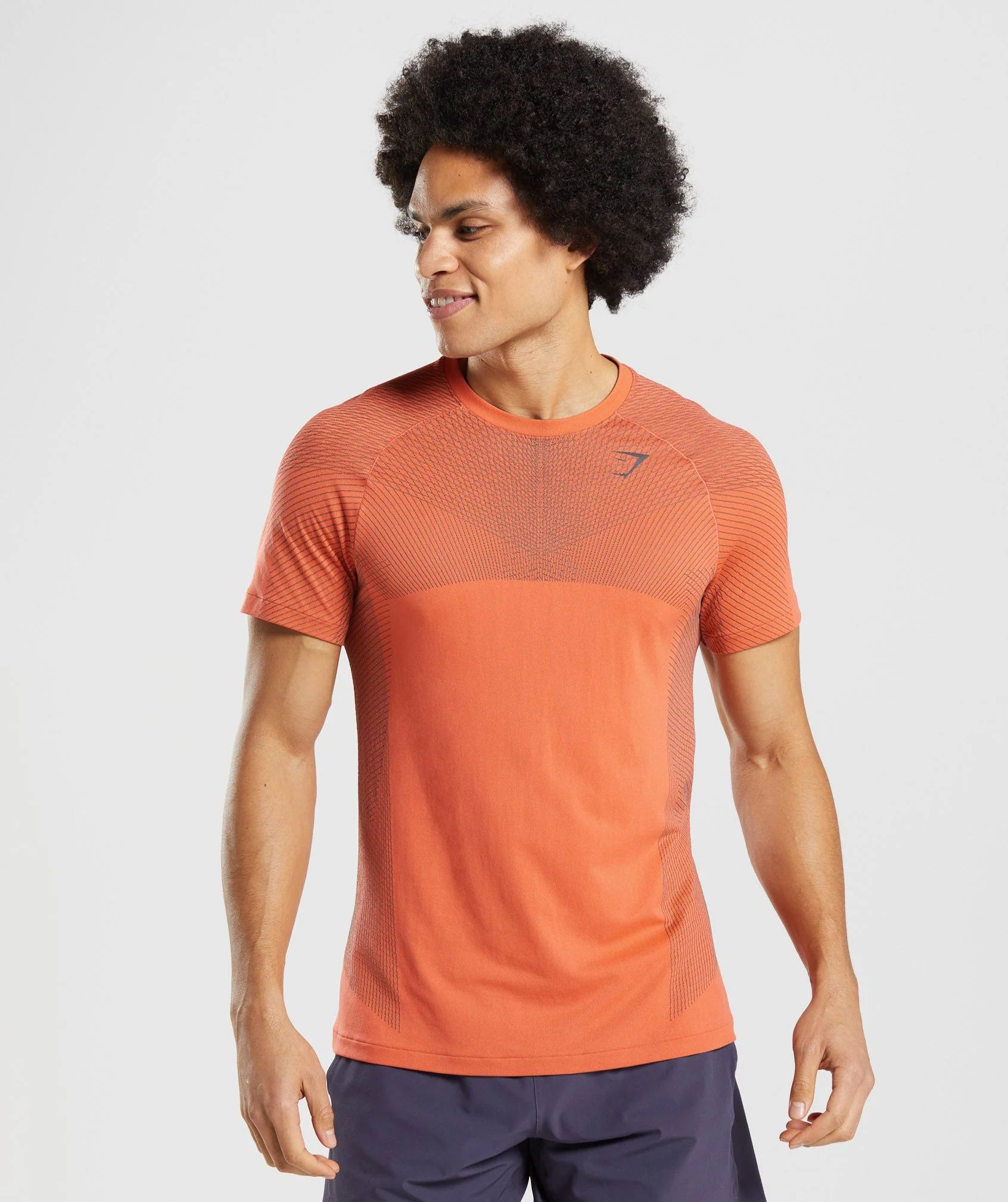 Gymshark Apex Seamless T-Shirt - Papaya Orange/Onyx Grey | Gymshark US