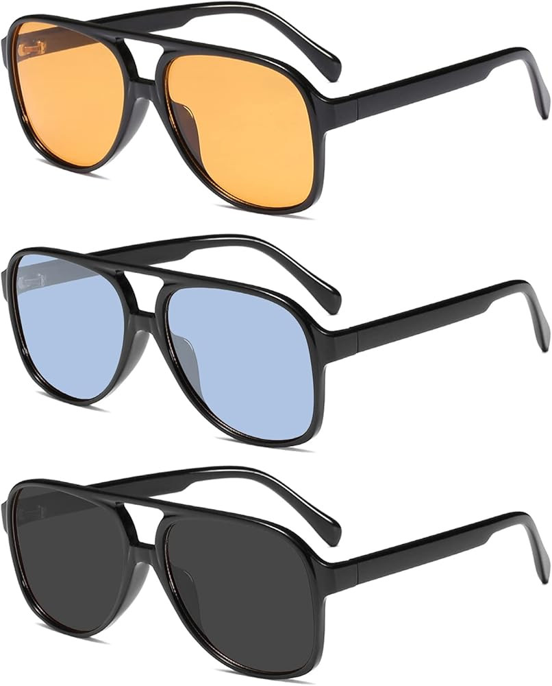YDAOWKN Retro Aviator Sunglasses for Womens Mens Large Frame Classic 70s Vintage Sunglasses Aviat... | Amazon (US)