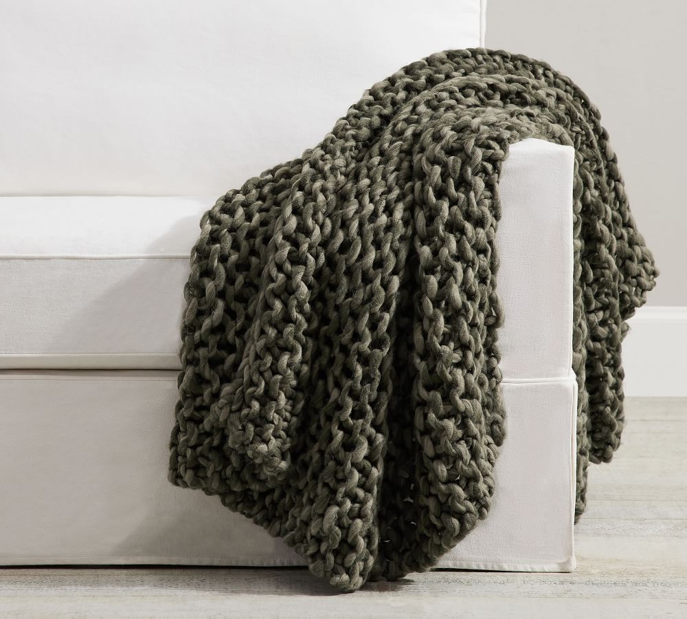 Chunky Handknit Throw | Pottery Barn (US)
