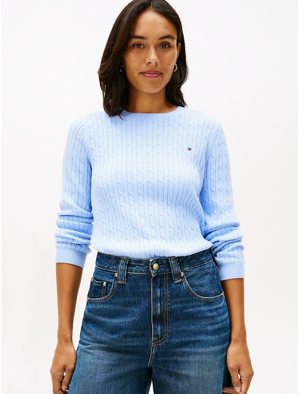 Tommy Hilfiger Women's Cable Knit Sweater - Blue - XL | Tommy Hilfiger (US)