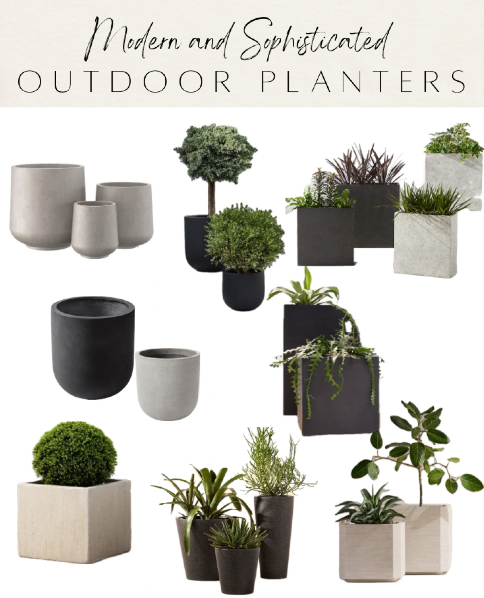 Modern and sophisticated outdoor planters 

#LTKHome #LTKSeasonal