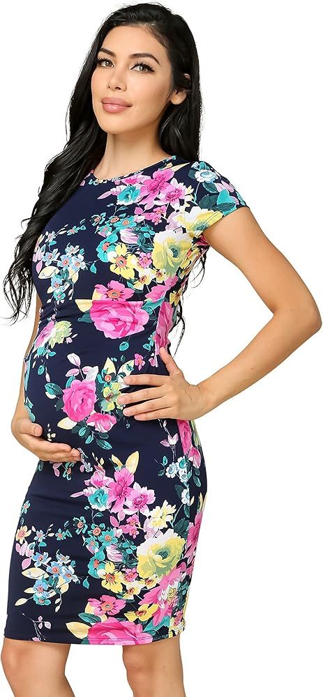 My Bump Women's Maternity Bodycon Causual Short Sleeve Mama Dress(Made in USA) | Amazon (US)