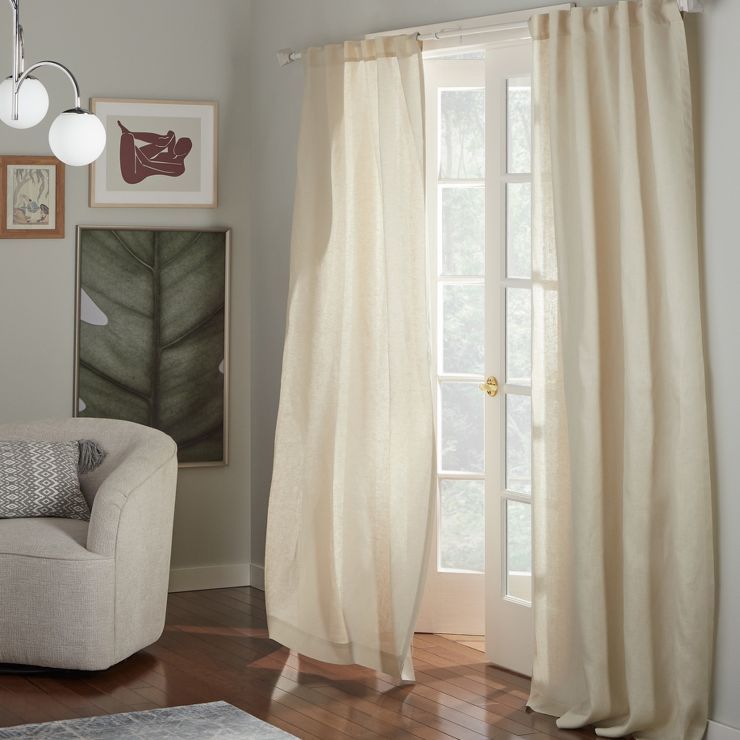 Exclusive Home Solano 100% Linen Light Filtering Hidden Tab Top Curtain Panel | Target