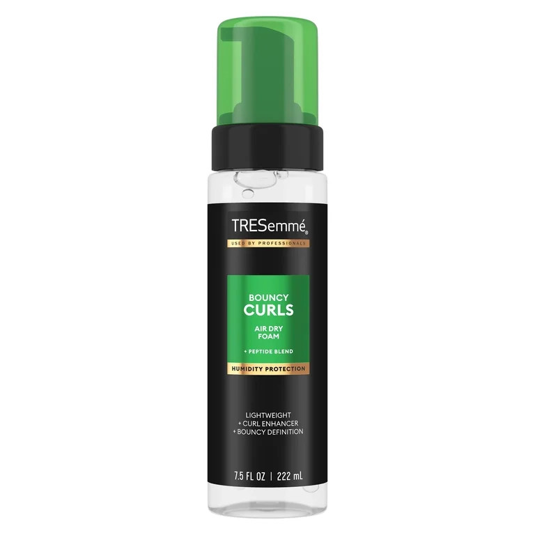 TRESemm\u00e9 Air Dry Foam for Humidity Protection, Bouncy Curls Foam with Peptide Blend, 7.5 fl ... | Walmart (US)