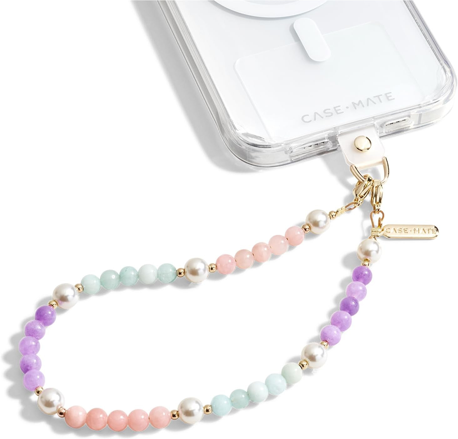 Case-Mate Phone Charm Wrist Strap with Beaded Pearls and Gold - Sugar Rush | Amazon (US)