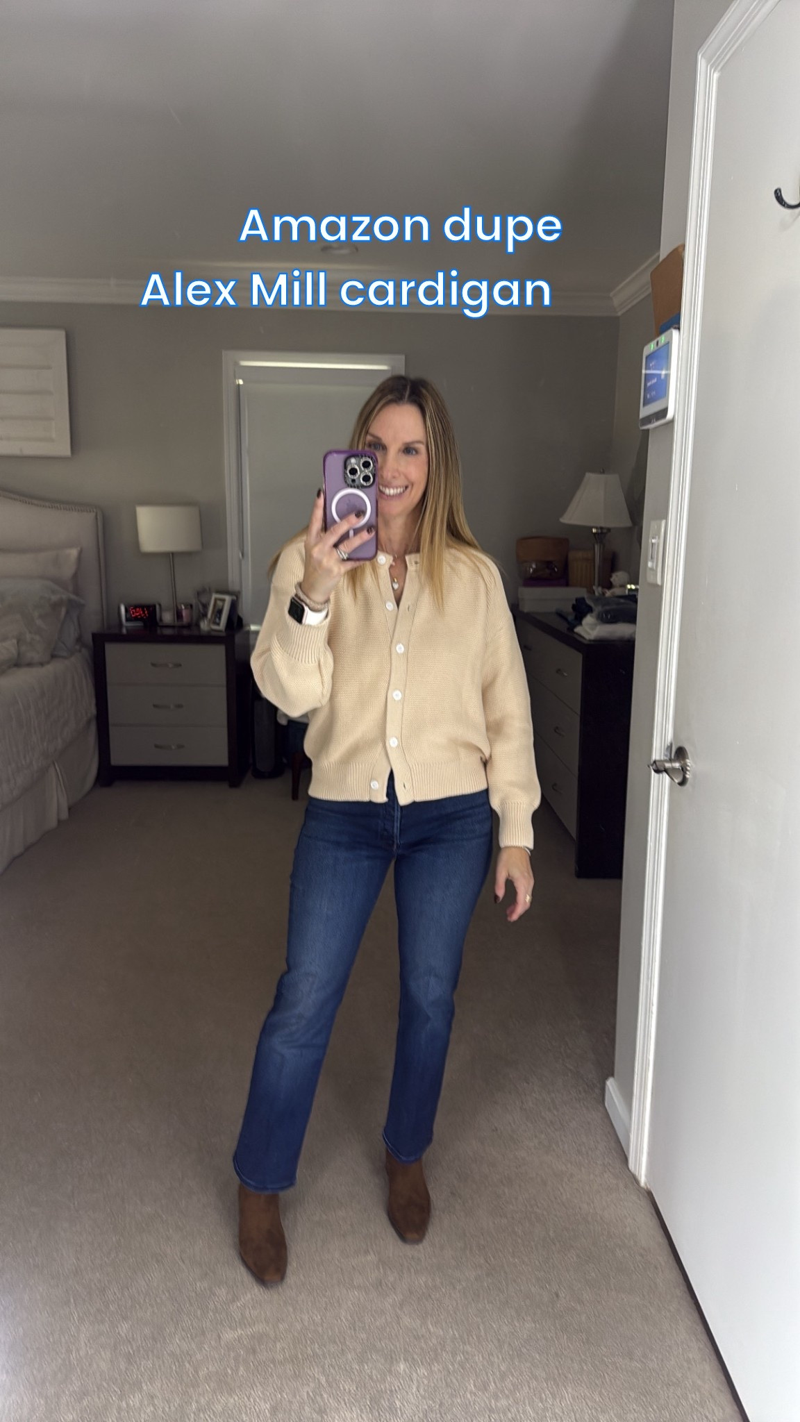 This Amazon dupe of the Alex Mill cardigan is on sale as a prime sale today! I highly recommend it. I am wearing an xs here, but I ended up with an xs in a navy that fit a little smaller. Lots of color options. (I wear a small in the Alex Mill version)

#LTKOver40 #LTKPetite #LTKFindsUnder50