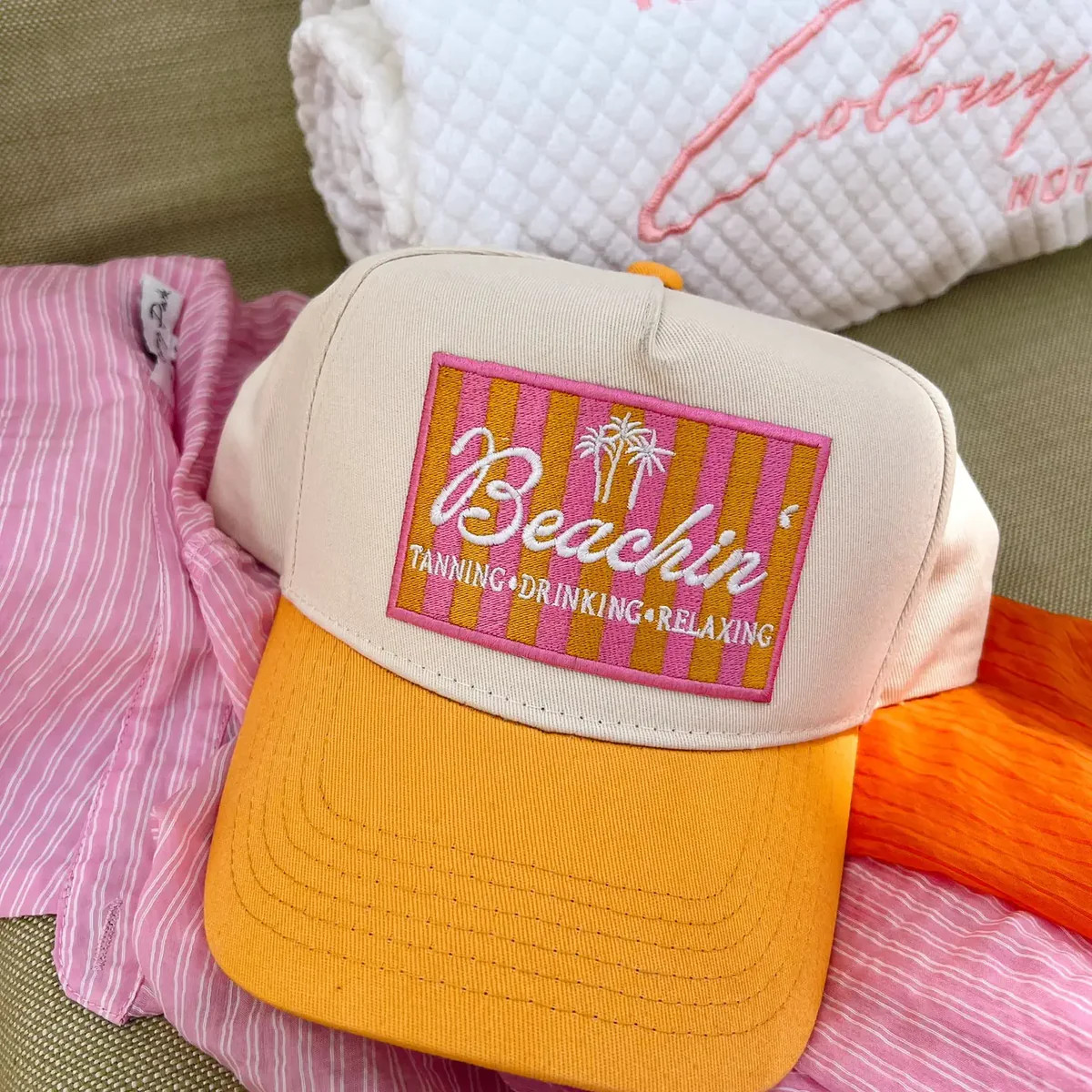 Beachin' Orange Vintage Trucker Hat | Poppy Jane