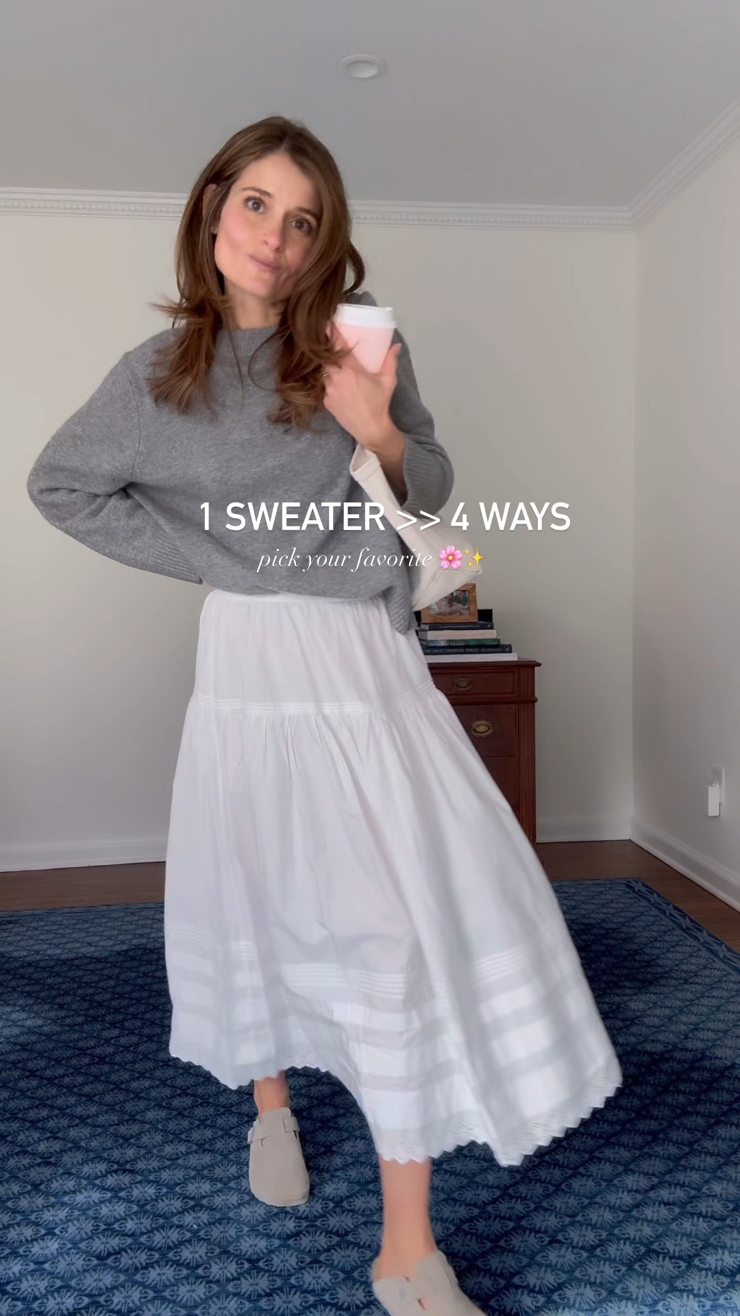 Which outfit is your favorite? Look 1,2, 3 or 4? I have been on the hunt for an oversized grey cashmere crewneck and am happy to report that I found one that checks ALL THE BOXES in terms of color, quality, fit, and overall value! I wish you could feel just how SOFT this sweater is—it’s the softest cashmere, but it’s under $100! 

🌸✨  Comment “SHOP,” and a link with all my outfit details will be sent via DM! I’ve also linked everything I’m wearing, plus a few of my other favorite @onequince styles, in my LTK Shop, so you can shop directly from there! 

@onequince  #quincepartner #liketkit @shop.ltk 

#LTKMostLoved #LTKStyleTip #LTKFindsUnder100