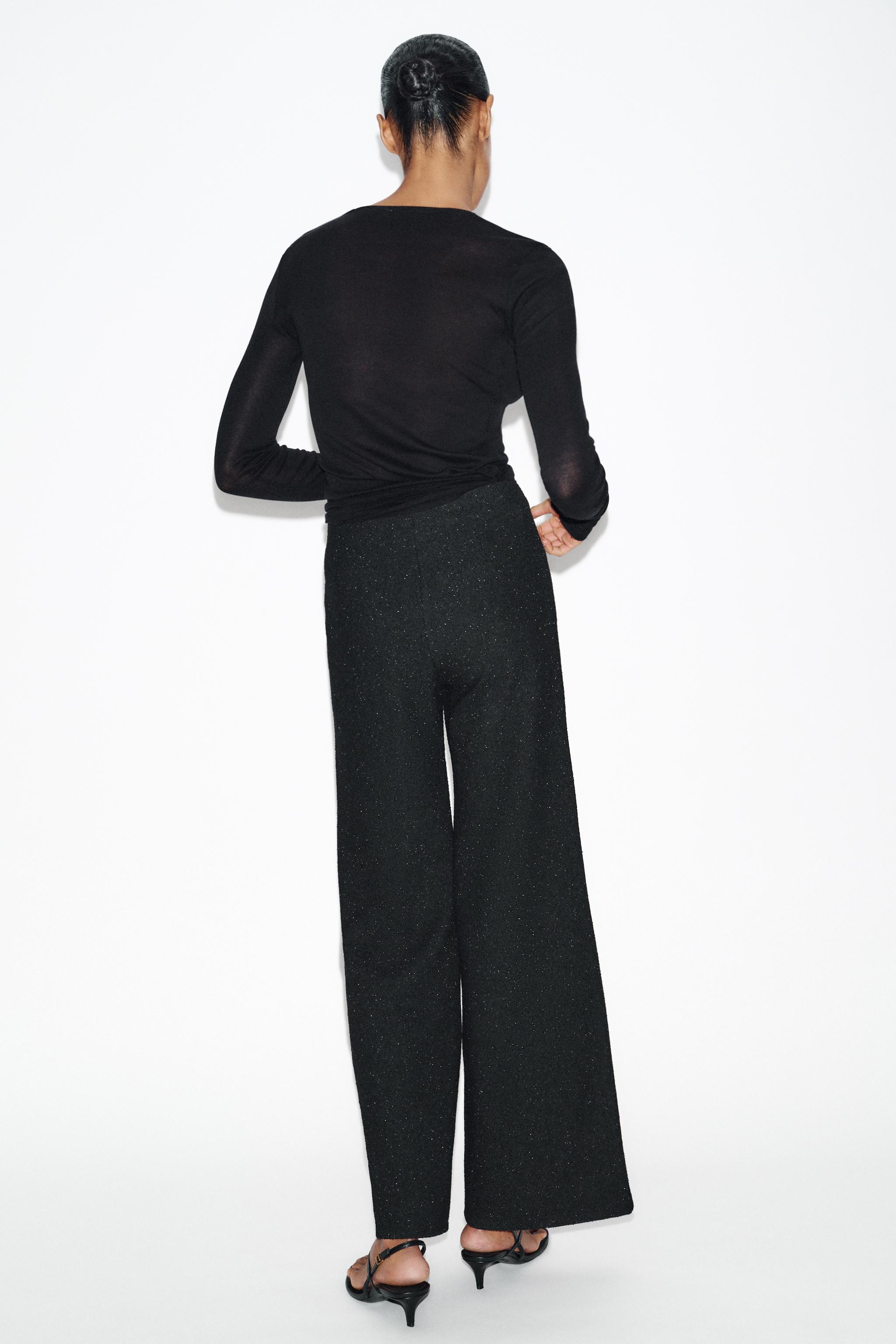 METALLIC THREAD BOUCLÉ PANTS | Zara US