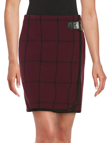 IVANKA TRUMP Windowpane Faux Wrap Skirt | Lord & Taylor