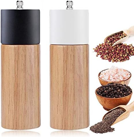 Salt and Pepper Grinder Set With Black and White Tall Salt and Pepper Shakers with Adjustable Coa... | Amazon (US)