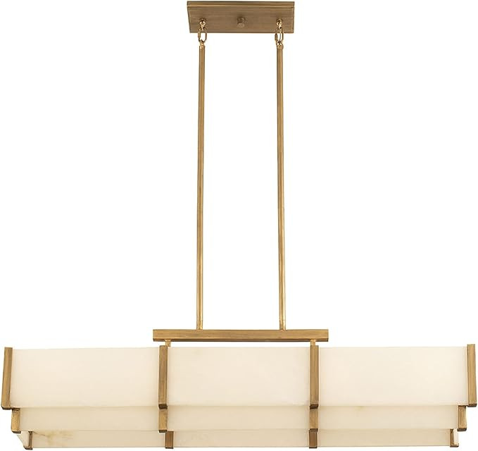 Savoy House 1-2330-5-60 Orleans Vintage Mid-Century Modern Alabaster Linear Chandelier, 5-Light 3... | Amazon (US)