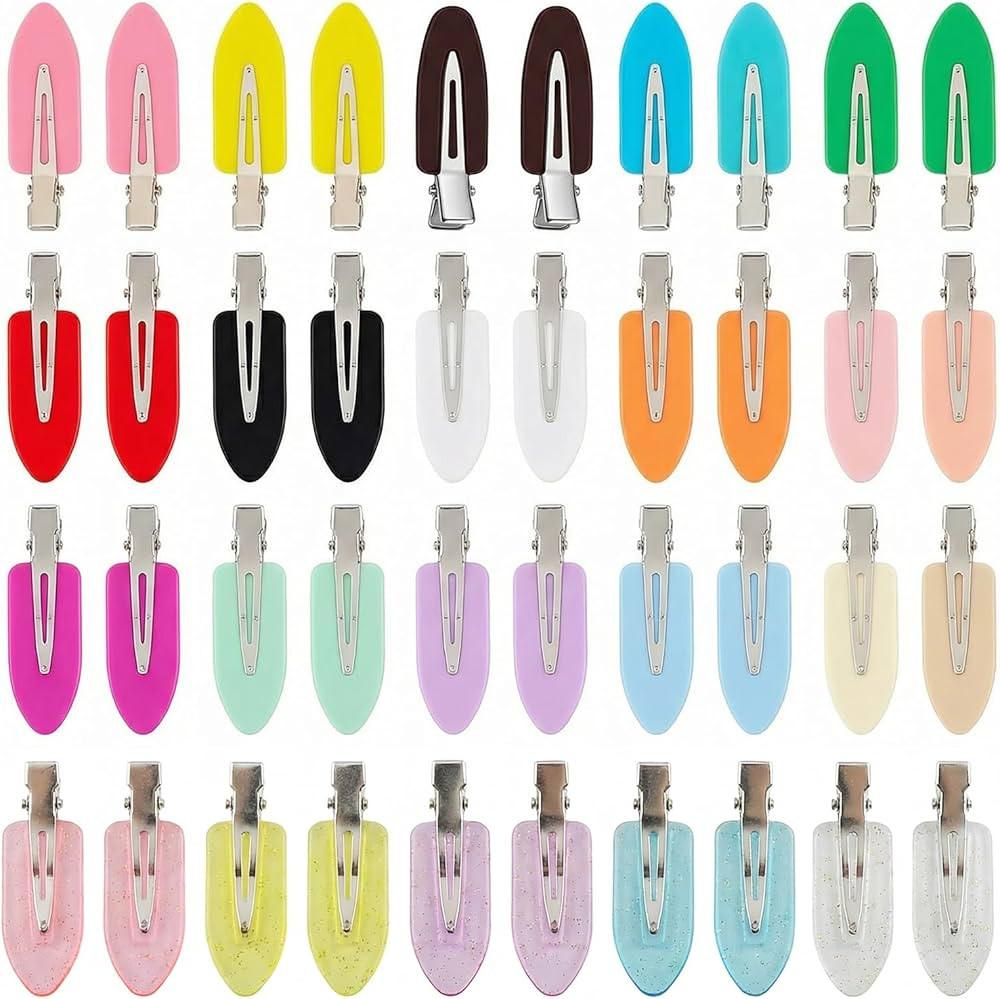 No Crease Hair Clips Makeup Pin Curl Clip Bulk 40Pcs Multicolor No Bend Dent Bang Creaseless Hair... | Amazon (US)
