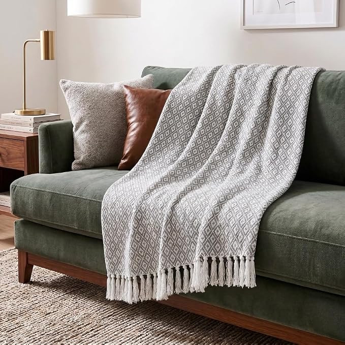 Americanflat 50x60 Throw Blanket - Soft and Breathable Cotton Throw Blanket for Couch, Bed, Chair... | Amazon (US)