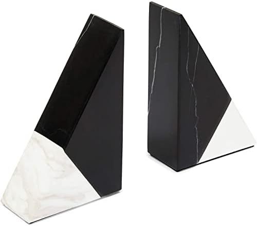 Black Marble Decorative Bookends for Shelves (3.8 x 1.8 x 6 in, 1 Pair) | Amazon (US)