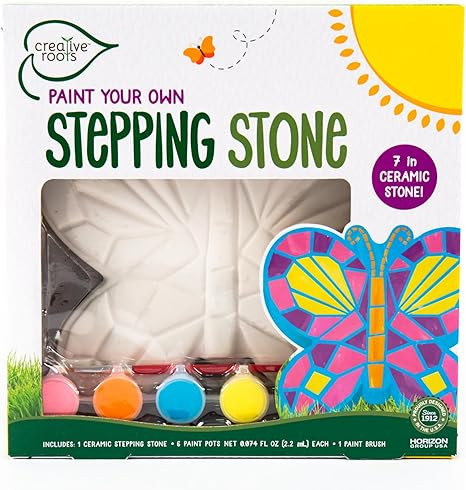 Creative Roots Mosaic Butterfly Stepping Stone Kit, Includes 7-Inch Ceramic Stepping Stone & 6 Vi... | Amazon (US)