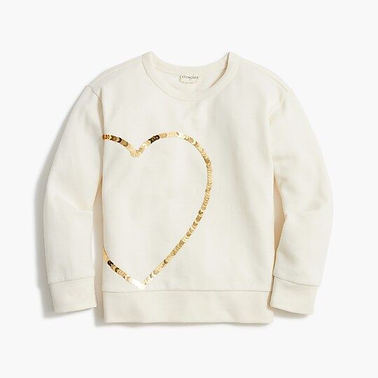 Girls' heart graphic sweatshirt | J.Crew Factory