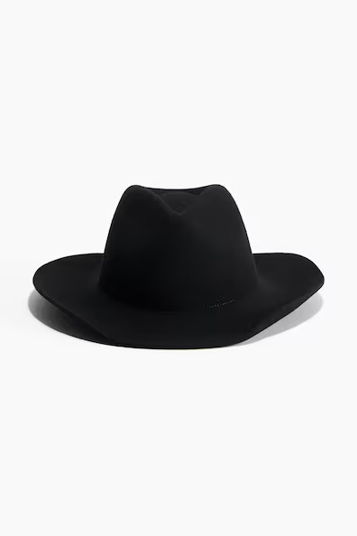 H & M - Felted Wool Cowboy Hat - Black | H&M (US + CA)