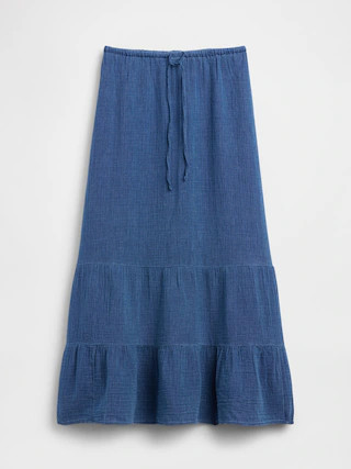 Cotton Gauze Tiered Easy Maxi Skirt | Gap (CA)