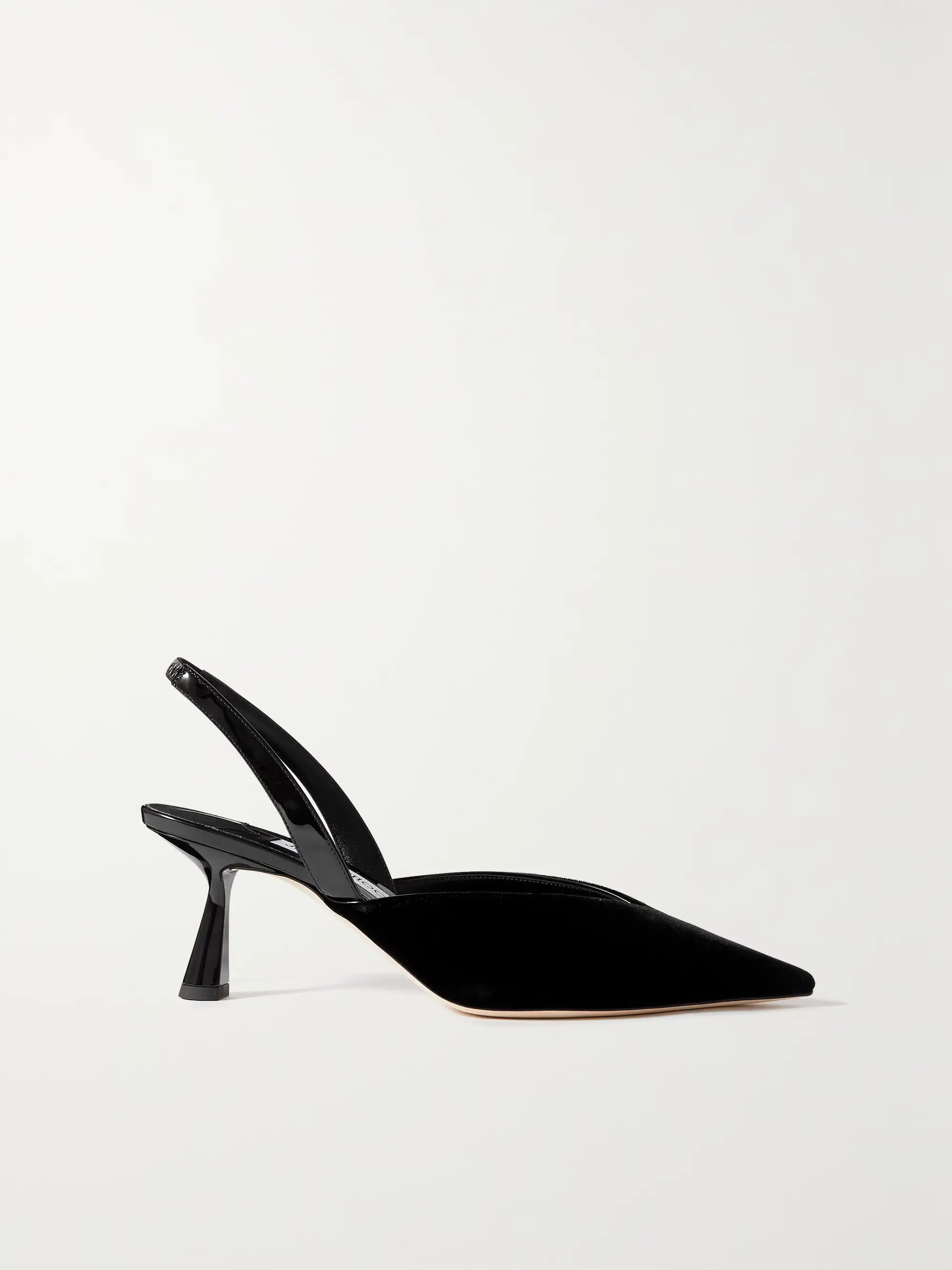 JIMMY CHOO Maryanne 65 velvet and patent-leather slingback pumps | NET-A-PORTER | NET-A-PORTER (UK & EU)