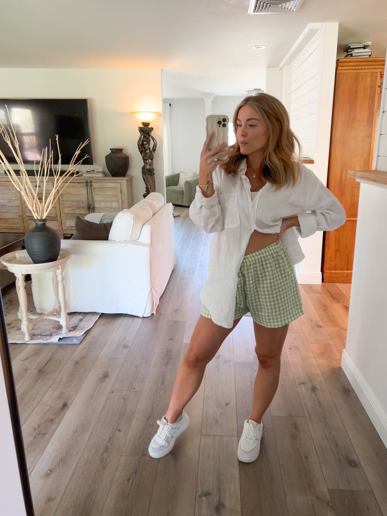 Spring bumpfit! These Gingham boxers are everything 💚

#LTKfamily #LTKover40 #LTKbump